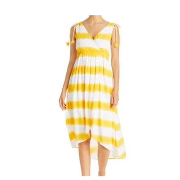 Tommy Bahama Dresses & Skirts - Tommy Bahama Yellow White Stripe Caicos Crinkle‎ Set Sail Stripe Sundress Large
